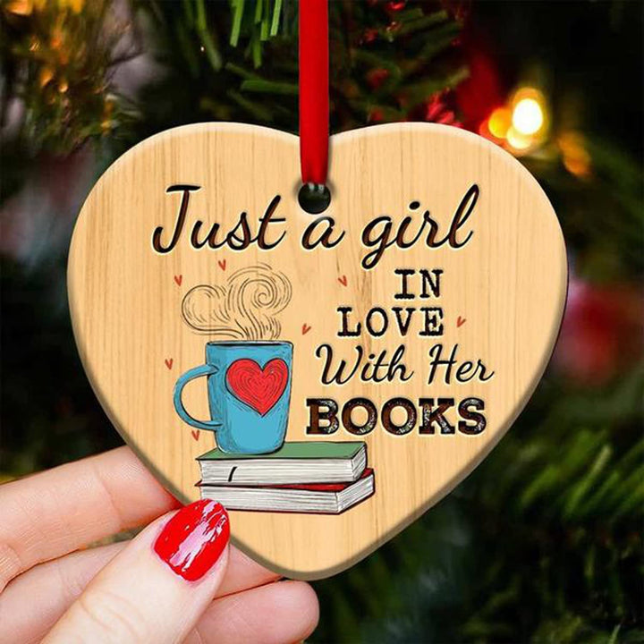 Book Lovers Heart Ornament - FOFOPO