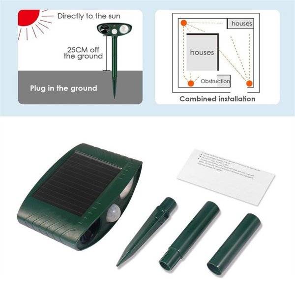 Ultrasonic Deer Repeller Solar Powered, Keep Deer out of Garden - FOFOPO