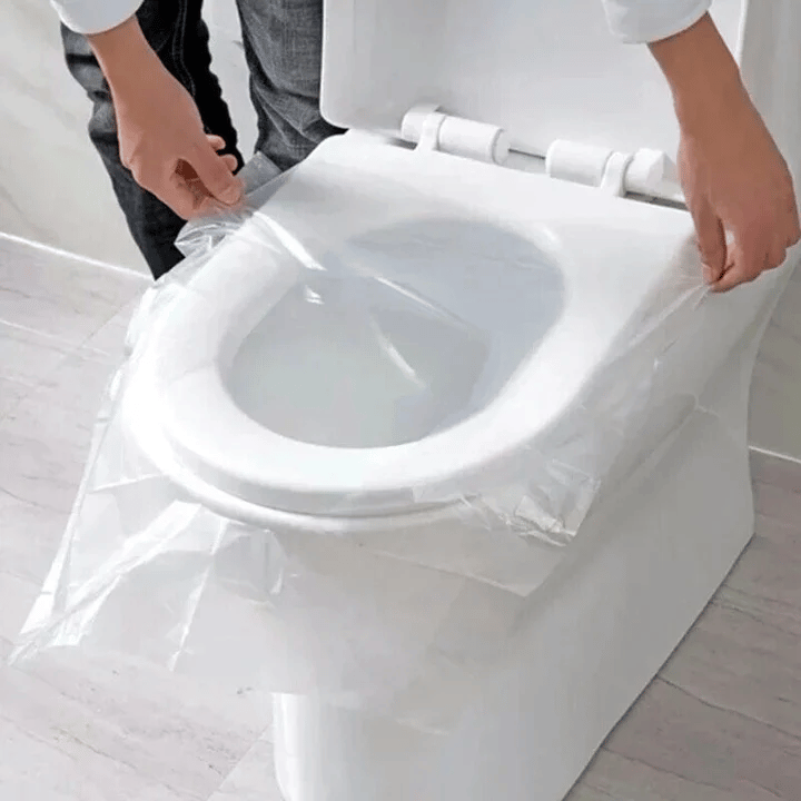 💥 1SET-50PC Disposable Plastic Toilet Seat Cover - No Worry Of Public Toilet Anymore👋 - FOFOPO