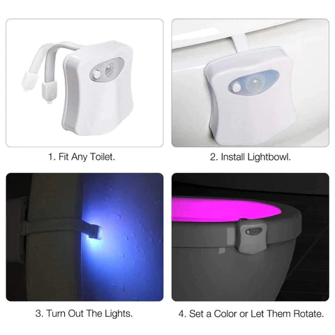 Toilet night light - Motion sensor activated - LED light - 8 colors - 16 colors - FOFOPO