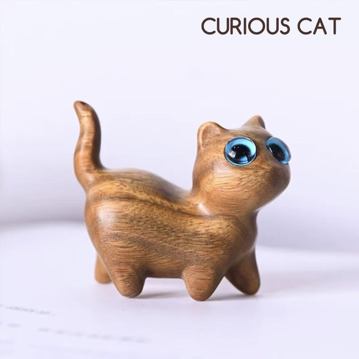 Sandalwood hand-carved wood cat - FOFOPO