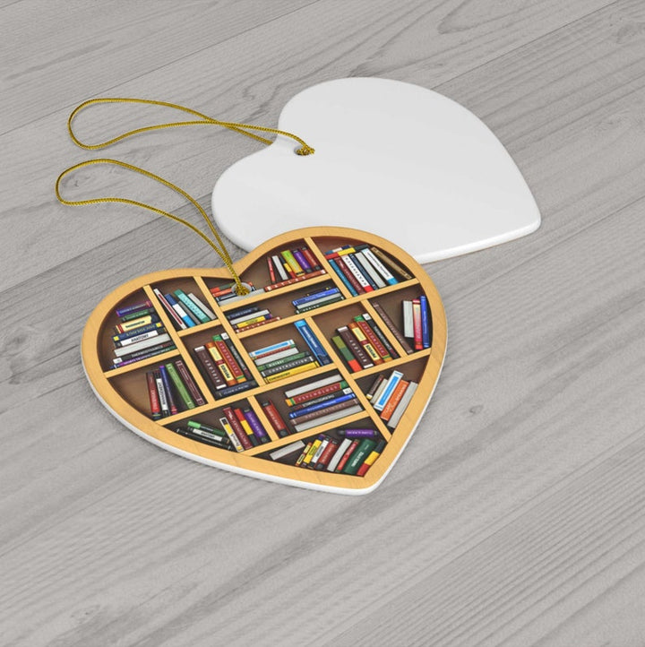 Book Lovers Heart Ornament - FOFOPO