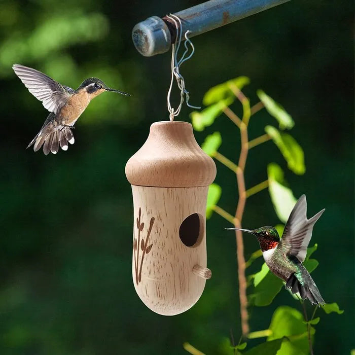 🐦WOODEN HUMMINGBIRD HOUSE-GIFT FOR NATURE LOVERS - FOFOPO