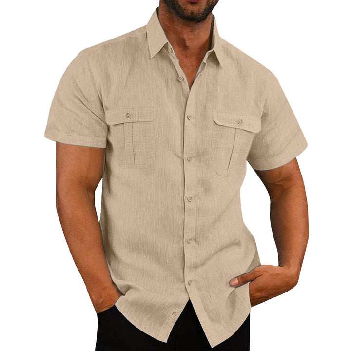 Stretch Short Sleeve Shirt with Pockets - FOFOPO