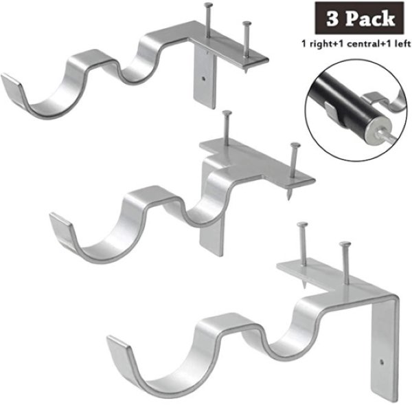 No Drill Curtain Rod Brackets Holders - FOFOPO