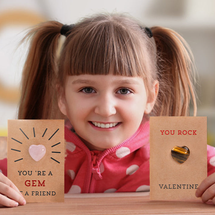 24 Pack Valentines Cards with Heart-Shape Crystals - FOFOPO