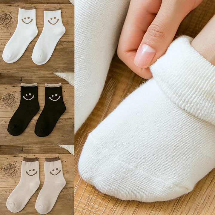 （Five pairs!）Lovely Smile Face Cotton Socks - FOFOPO