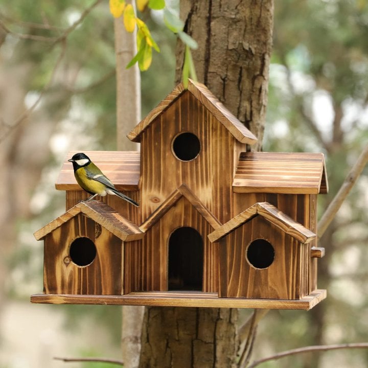 6 Hole Handmade Bird House - GIFT FOR NATURE LOVERS - FOFOPO