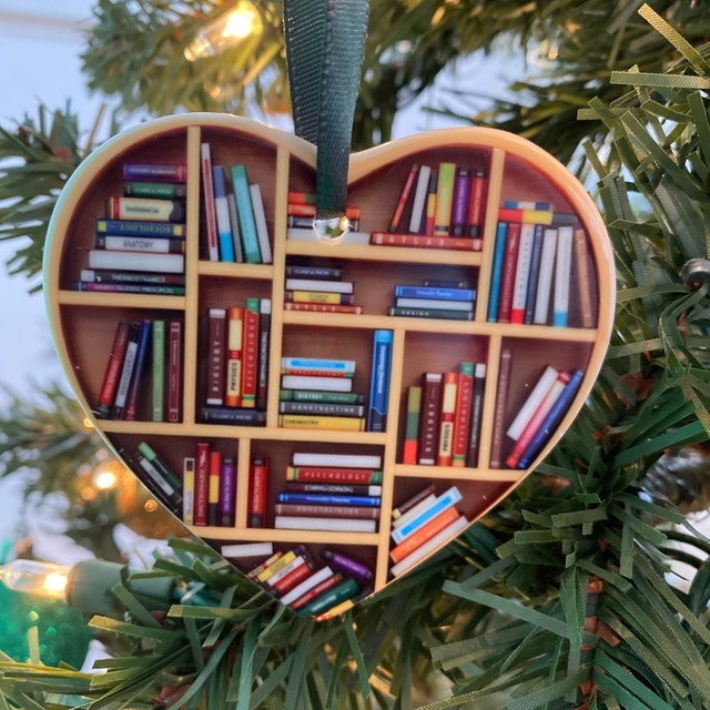 Book Lovers Heart Ornament - FOFOPO