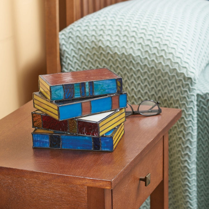 Stained Glass Stacked Books Lamp - FOFOPO