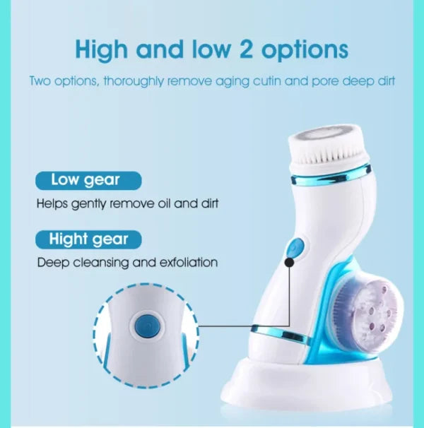 4 in 1 Electric Cleansing Brush Multi-Function Face Massager Deep Cleanser - FOFOPO