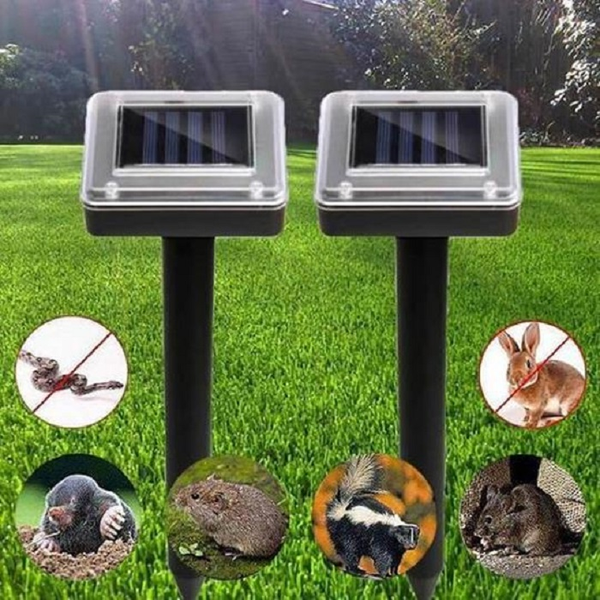 2/4 Pack Solar Power Ultrasonic Sonic Mouse Mole Snakes Pest Rodent Repeller - FOFOPO