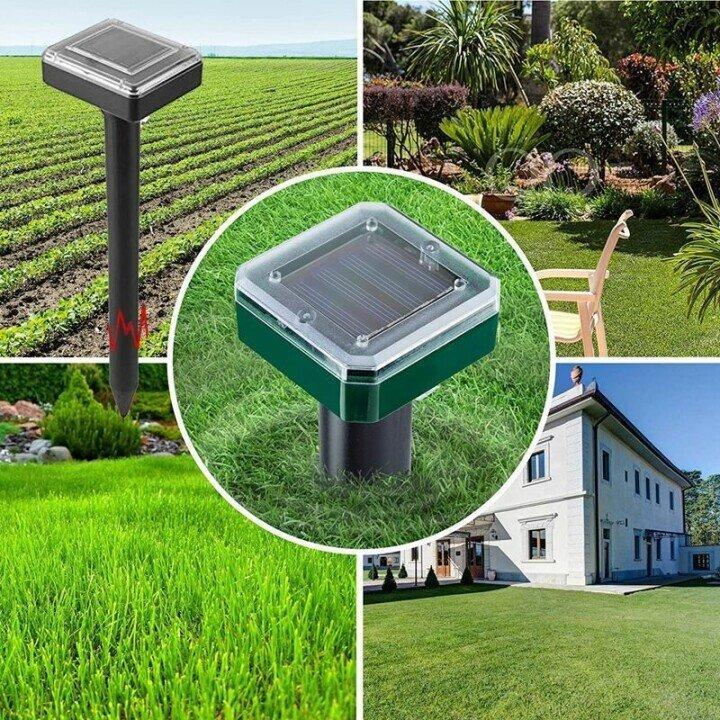 2/4 Pack Solar Power Ultrasonic Sonic Mouse Mole Snakes Pest Rodent Repeller - FOFOPO