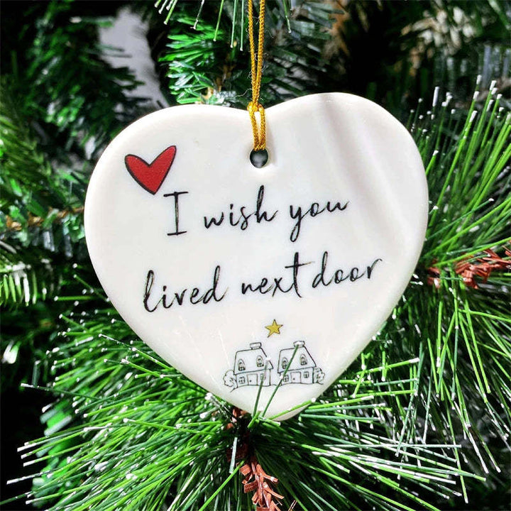 Heart Hanging Ornament Ceramic Slice - FOFOPO