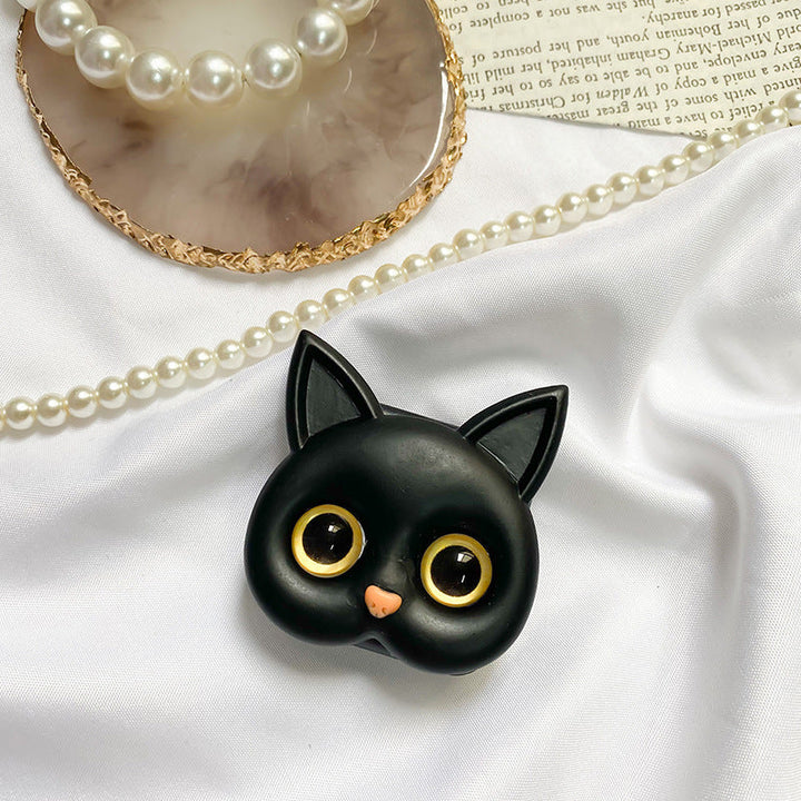 3D Cute Kitten Phone Holder with mini Mirror - FOFOPO