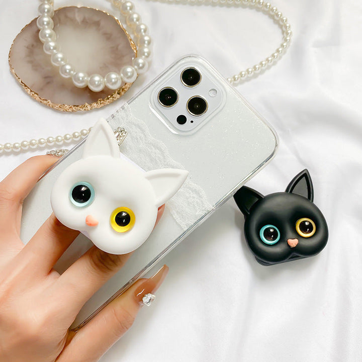 3D Cute Kitten Phone Holder with mini Mirror - FOFOPO