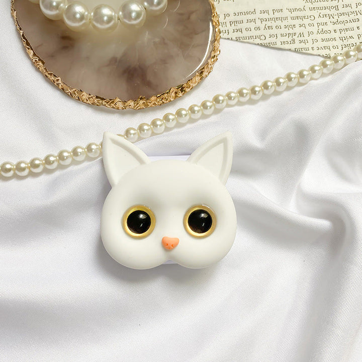 3D Cute Kitten Phone Holder with mini Mirror - FOFOPO