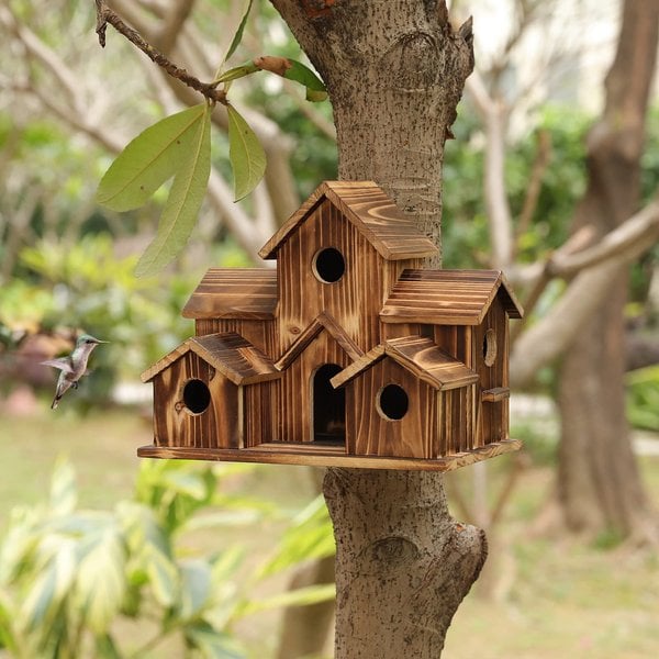 6 Hole Handmade Bird House - GIFT FOR NATURE LOVERS - FOFOPO