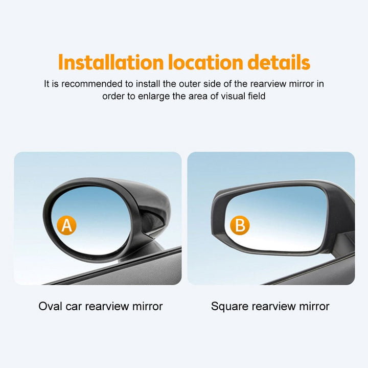 Suction Cup Car Convex Blind Spot Mirror (1 Set / 2 Pcs) - FOFOPO