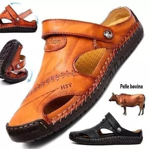 Large Size Soft Leather Men's Breathable Outdoor Sandals - FOFOPO