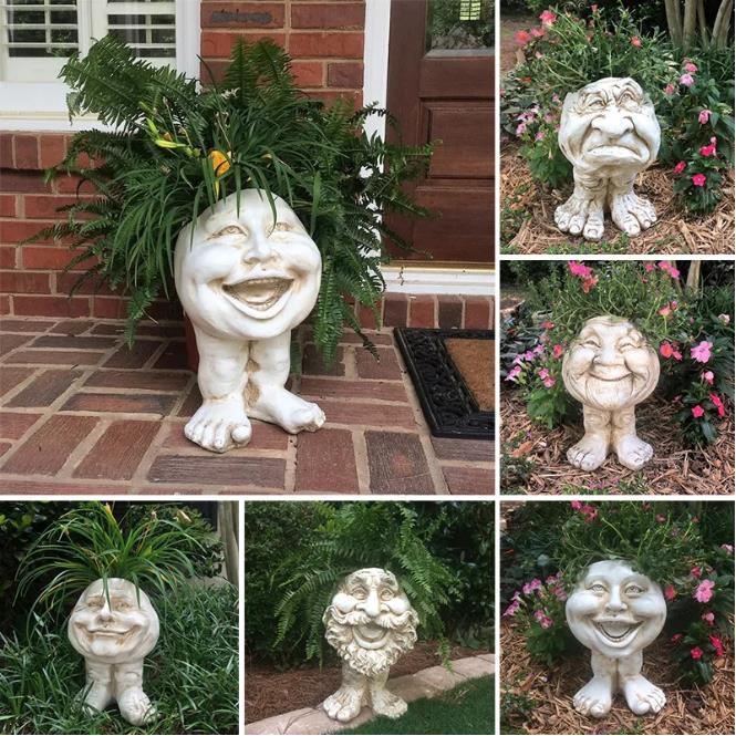 Mugglys Face Statue Planter - FOFOPO