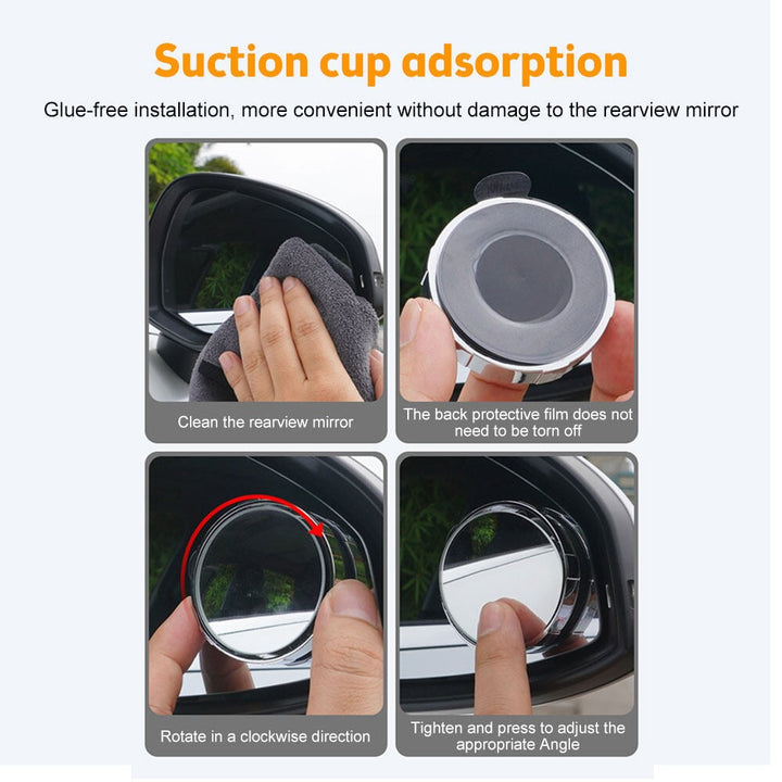 Suction Cup Car Convex Blind Spot Mirror (1 Set / 2 Pcs) - FOFOPO