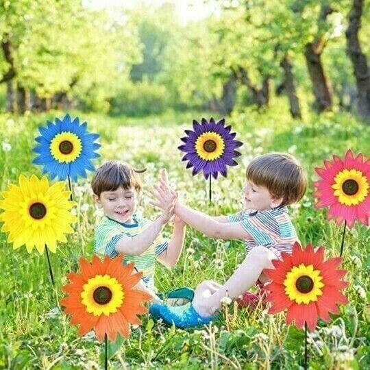 Super Big Sales -Sunflower windmill-for Decoration Outside Yard Garden Lawn - FOFOPO