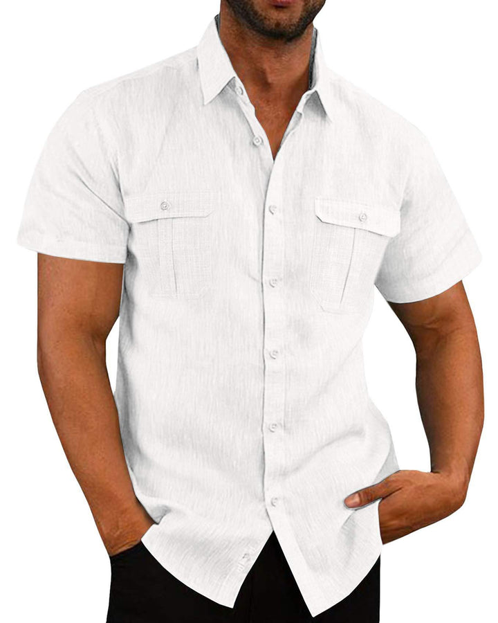 Stretch Short Sleeve Shirt with Pockets - FOFOPO