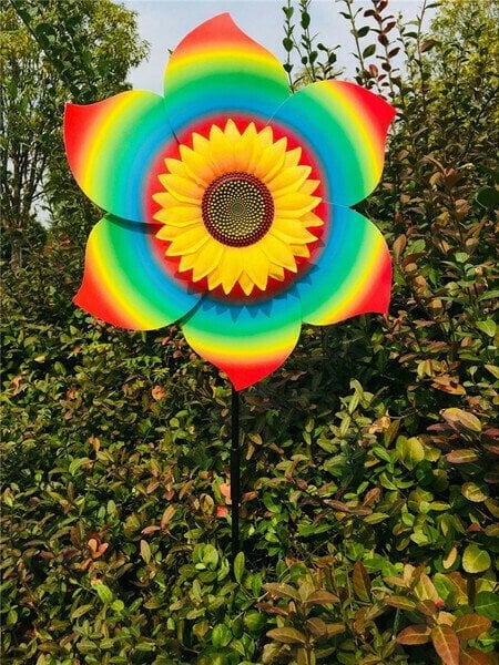 Super Big Sales -Sunflower windmill-for Decoration Outside Yard Garden Lawn - FOFOPO