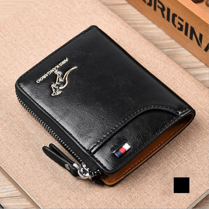 BIG SALE 49% OFF – Men Wallet Zipper PU Leather Purse (RFID PROTECTED) - FOFOPO