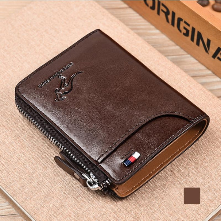 BIG SALE 49% OFF – Men Wallet Zipper PU Leather Purse (RFID PROTECTED) - FOFOPO