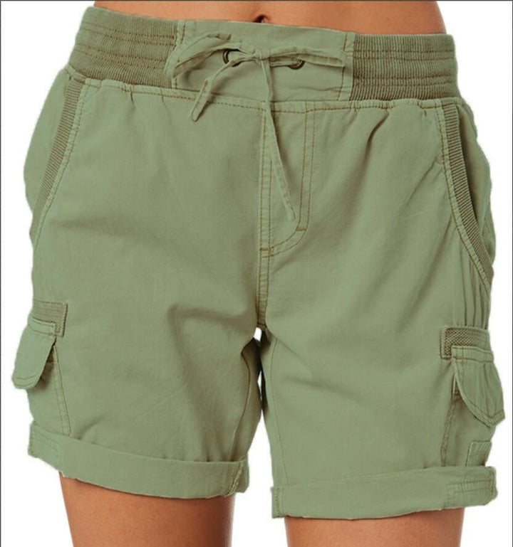 High waist ladies casual loose shorts - FOFOPO