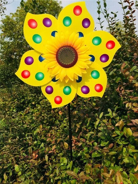 Super Big Sales -Sunflower windmill-for Decoration Outside Yard Garden Lawn - FOFOPO