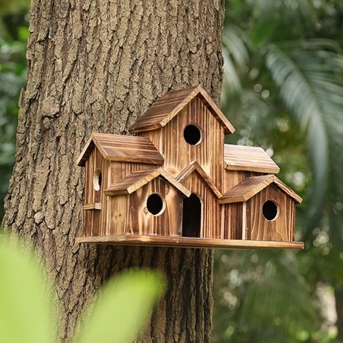 6 Hole Handmade Bird House - GIFT FOR NATURE LOVERS - FOFOPO