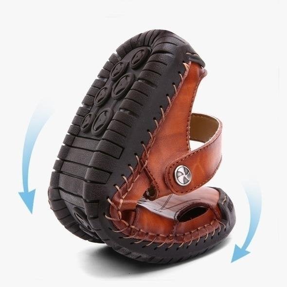 Large Size Soft Leather Men's Breathable Outdoor Sandals - FOFOPO