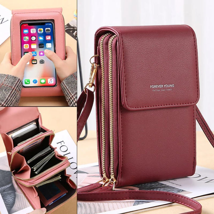 Large Capacity Elegant Crossbody Touch Screen Phone Bag - FOFOPO