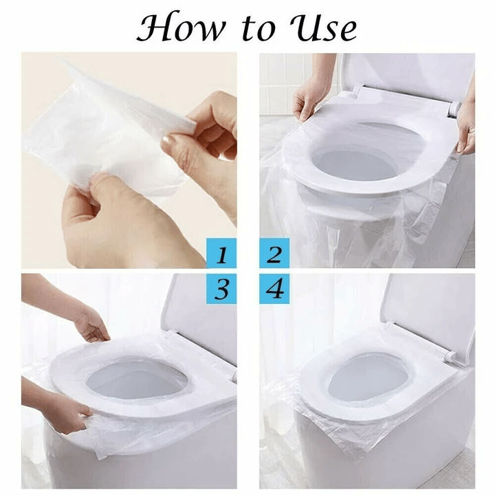 💥 1SET-50PC Disposable Plastic Toilet Seat Cover - No Worry Of Public Toilet Anymore👋 - FOFOPO