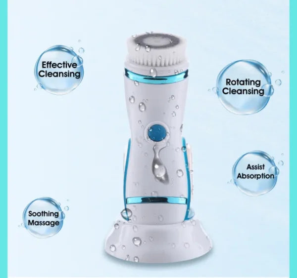 4 in 1 Electric Cleansing Brush Multi-Function Face Massager Deep Cleanser - FOFOPO