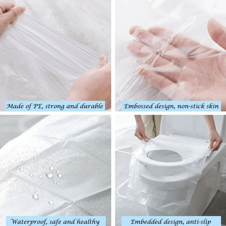 💥 1SET-50PC Disposable Plastic Toilet Seat Cover - No Worry Of Public Toilet Anymore👋 - FOFOPO