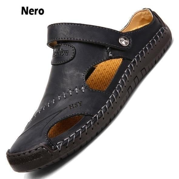 Large Size Soft Leather Men's Breathable Outdoor Sandals - FOFOPO