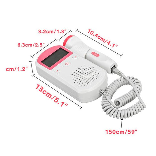 FETAL DOPPLER HEART RATE MONITOR HOME PREGNANCY BABY FETAL HEART RATE SOUND DETECTOR - FOFOPO