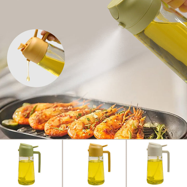 Oil Sprayer for Cooking, 2 in 1 Olive Oil Dispenser Bottle for Kitchen - FOFOPO