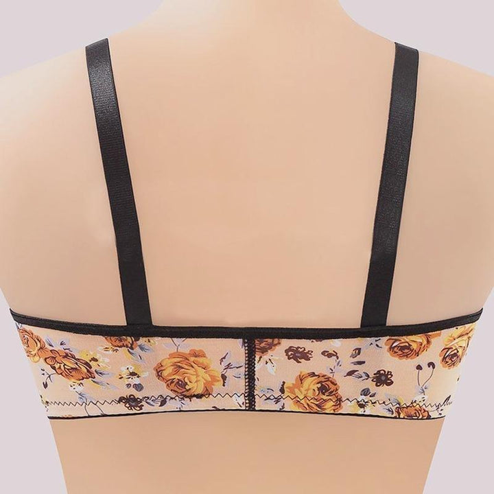 3pc – SATVEE WOMEN’S FRONT BUCKLE GATHERED PRINT BRA - FOFOPO