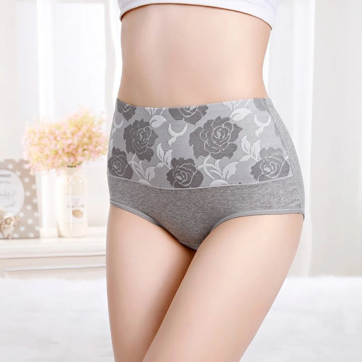 Buy 5 Get 5 Free-Cotton High Waist Abdominal Slimming Hygroscopic Antibacterial Underwear - FOFOPO