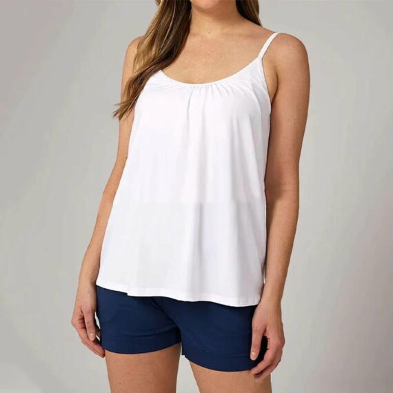 Loose-Fitting Tank Top With Built-In Bra - FOFOPO