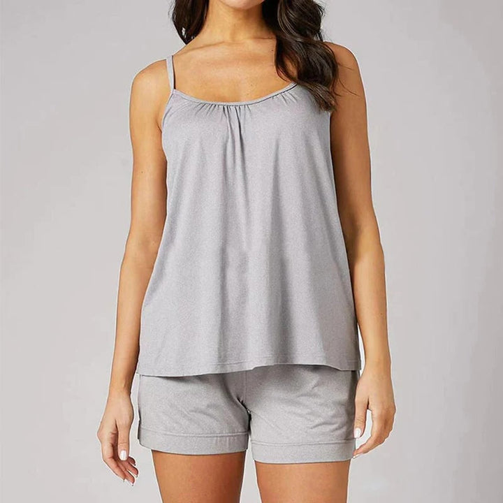 Loose-Fitting Tank Top With Built-In Bra - FOFOPO