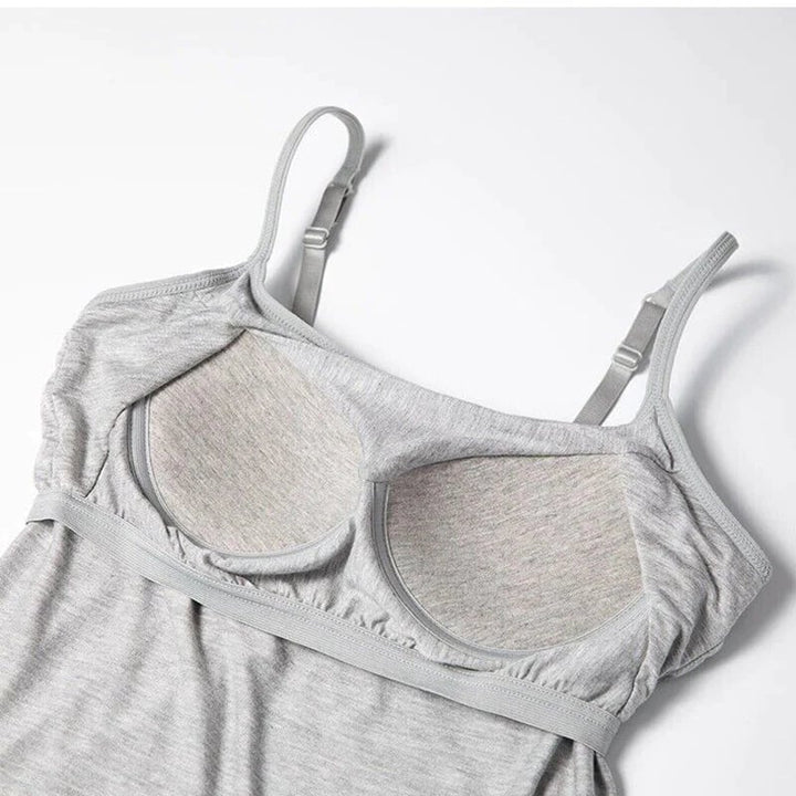 Loose-Fitting Tank Top With Built-In Bra - FOFOPO